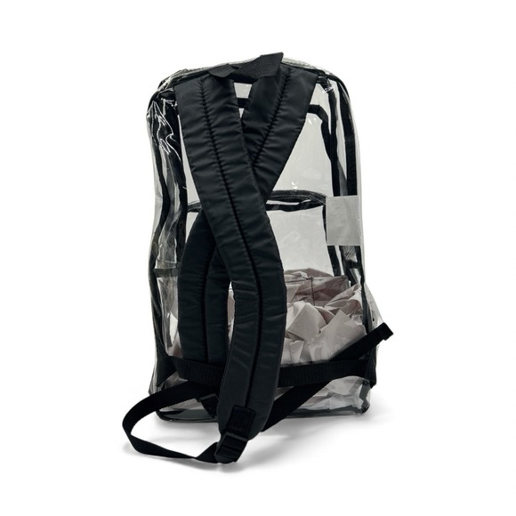 CLEAR BACKPACK Transparent PVC Heavy Duty School Stadium Book See Thru - Picture 5 of 6